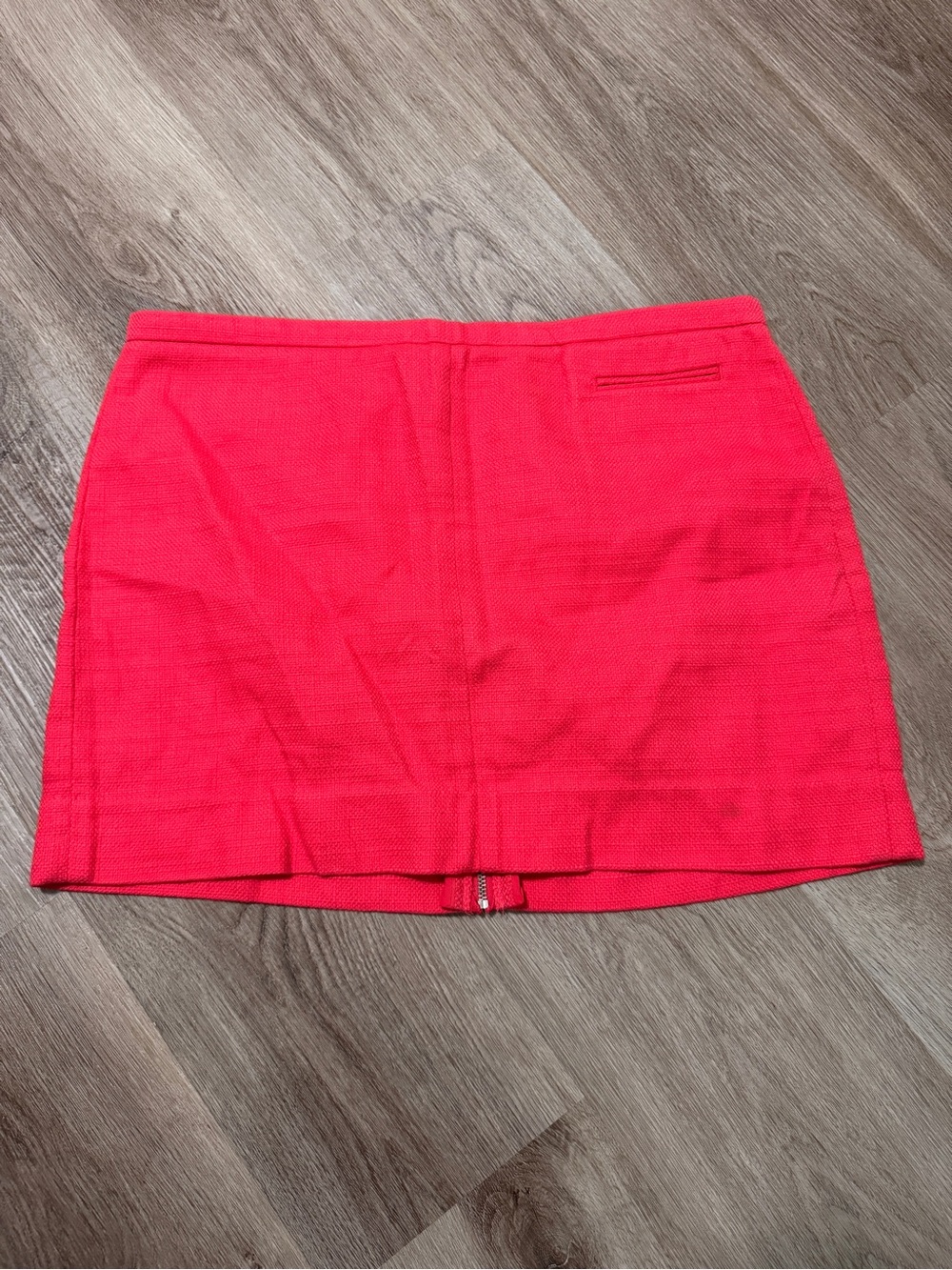 Gap Hot Pink Mini Skirt 10 Woven Basketweave Zipper